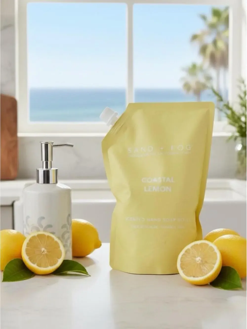 Sand + Fog Coastal Lemon Scented Hand Soap Refill Pouch